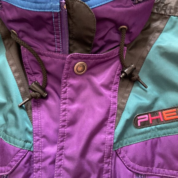 Phenix Alpine Vintage Retro Ski Insulated Hooded Full Zip Jacket 80s 90s Size 16 - Picture 9 of 16